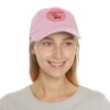 Dad Hat with Leather Patch (Round) - Capybara design