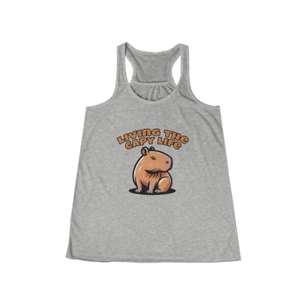 Womens Flowy Racerback Tank with Adorable Capybara Design – Lightweight, Stylish, and Fun for Summer