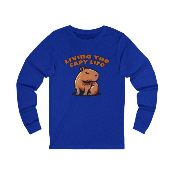 Unisex Jersey Long Sleeve Tee with Unique Capybara Design – Comfortable and Stylish Top