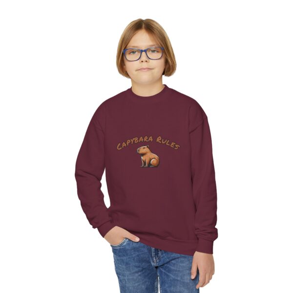 Youth Crewneck Sweatshirt with Adorable Capybara Design – Cozy and Fun for Everyday Wear