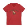 Unisex Short Sleeve V-Neck T-Shirt with Cute Capybara Design – Comfortable Casual Wear