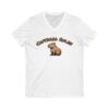 Unisex Short Sleeve V-Neck T-Shirt with Cute Capybara Design – Comfortable Casual Wear