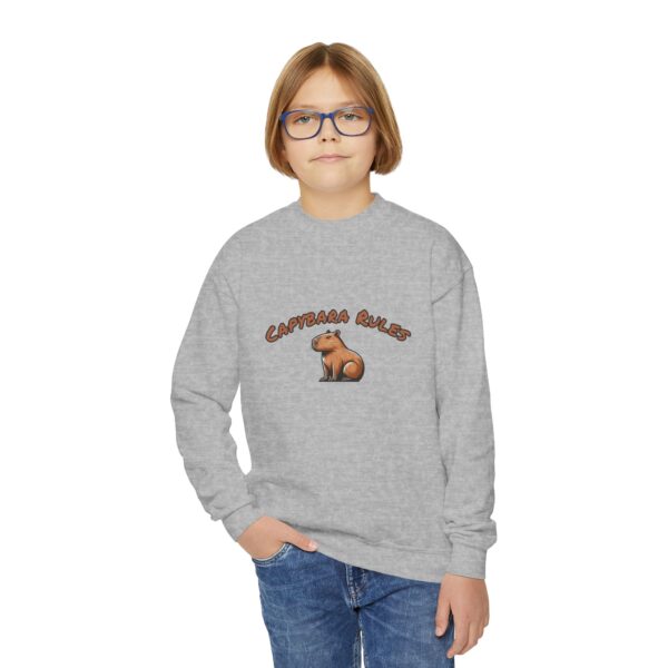 Youth Crewneck Sweatshirt with Adorable Capybara Design – Cozy and Fun for Everyday Wear