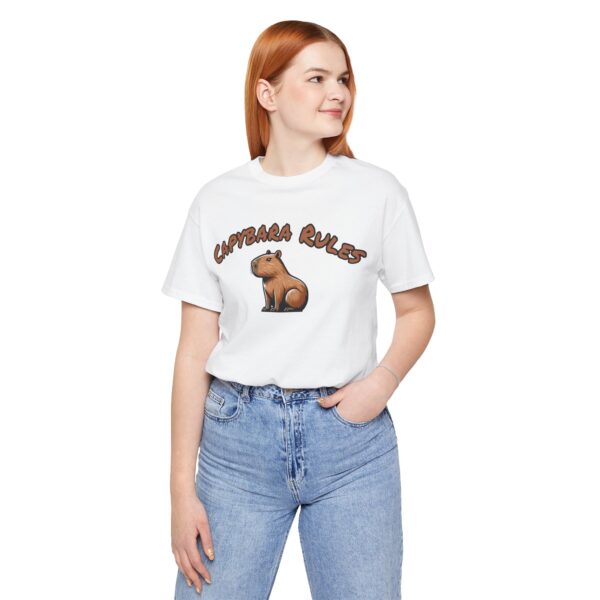Unisex Jersey Short Sleeve Tee with Adorable Capybara Design – Soft and Stylish T-Shirt