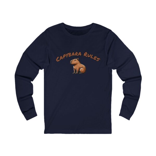 Unisex Jersey Long Sleeve Tee with Unique Capybara Design – Comfortable and Stylish Top