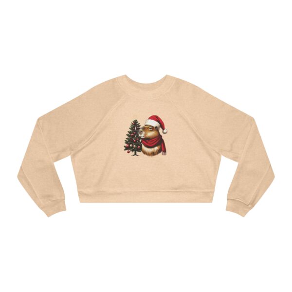 Women's Christmas Capybara Cropped Fleece Pullover – Cozy and Festive