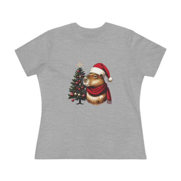 Women's Christmas Capybara Cotton Tee – Festive and Comfortable Top