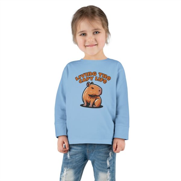 Toddler Long Sleeve Tee with Adorable Capybara Design – Soft, Warm, and Fun for Everyday Wear