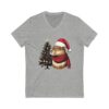 Unisex Christmas Capybara V-Neck Tee – Festive and Comfy T-Shirt