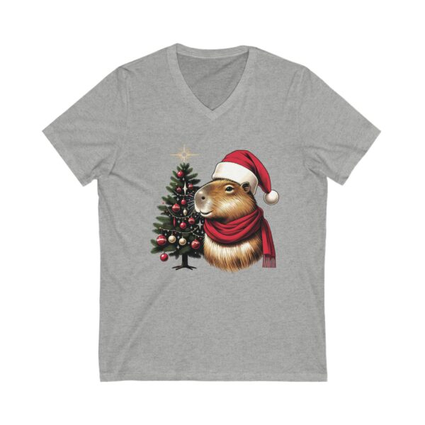 Unisex Christmas Capybara V-Neck Tee – Festive and Comfy T-Shirt