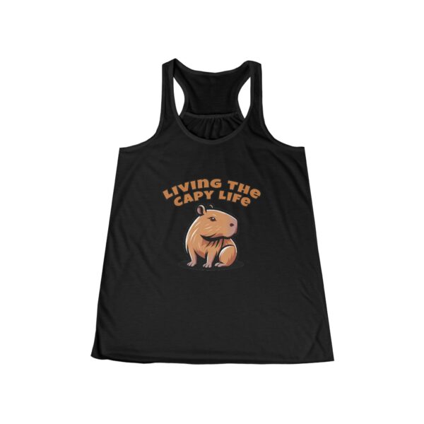 Womens Flowy Racerback Tank with Adorable Capybara Design – Lightweight, Stylish, and Fun for Summer