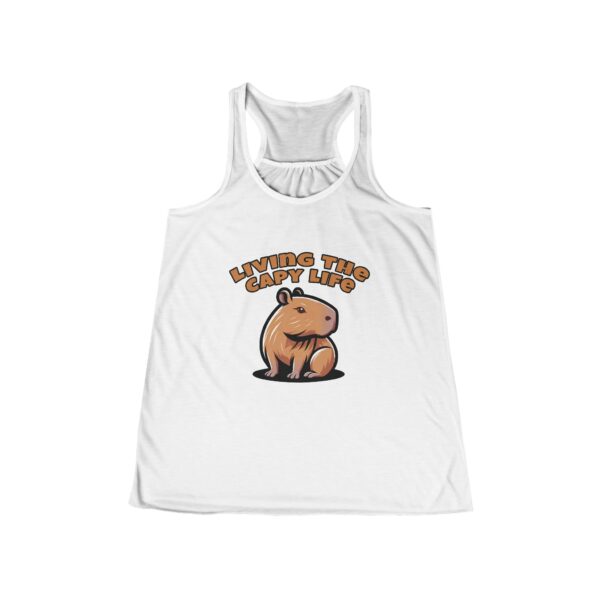 Womens Flowy Racerback Tank with Adorable Capybara Design – Lightweight, Stylish, and Fun for Summer