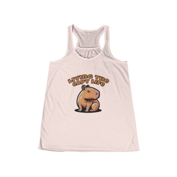 Womens Flowy Racerback Tank with Adorable Capybara Design – Lightweight, Stylish, and Fun for Summer