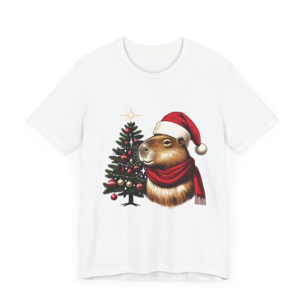 Unisex Christmas Capybara Tee – Festive and Cozy Short Sleeve Shirt