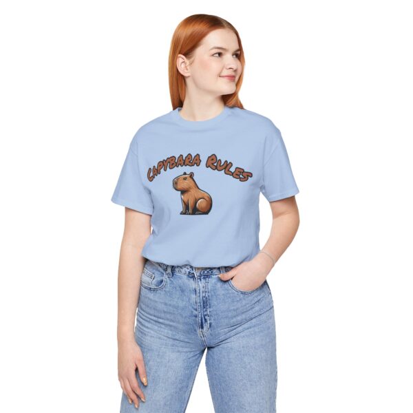 Unisex Jersey Short Sleeve Tee with Adorable Capybara Design – Soft and Stylish T-Shirt