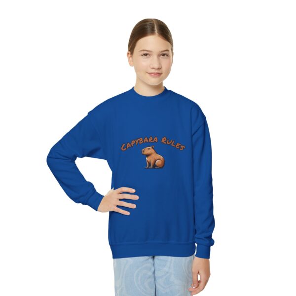 Youth Crewneck Sweatshirt with Adorable Capybara Design – Cozy and Fun for Everyday Wear