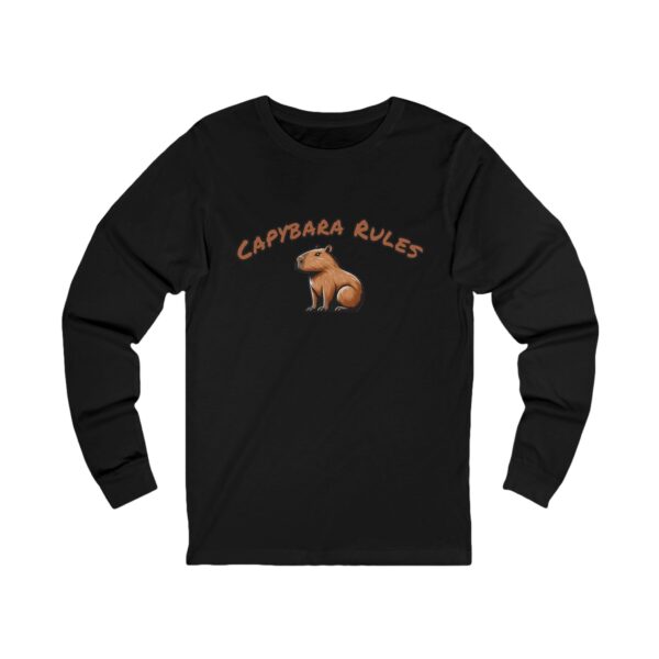 Unisex Jersey Long Sleeve Tee with Unique Capybara Design – Comfortable and Stylish Top