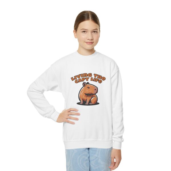 Youth Crewneck Sweatshirt with Adorable Capybara Design – Cozy and Fun for Everyday Wear