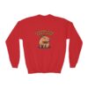 Youth Crewneck Sweatshirt with Adorable Capybara Design – Cozy and Fun for Everyday Wear