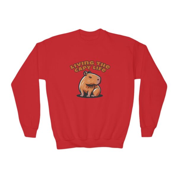 Youth Crewneck Sweatshirt with Adorable Capybara Design – Cozy and Fun for Everyday Wear