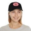 Dad Hat with Leather Patch (Round) - Capybara design