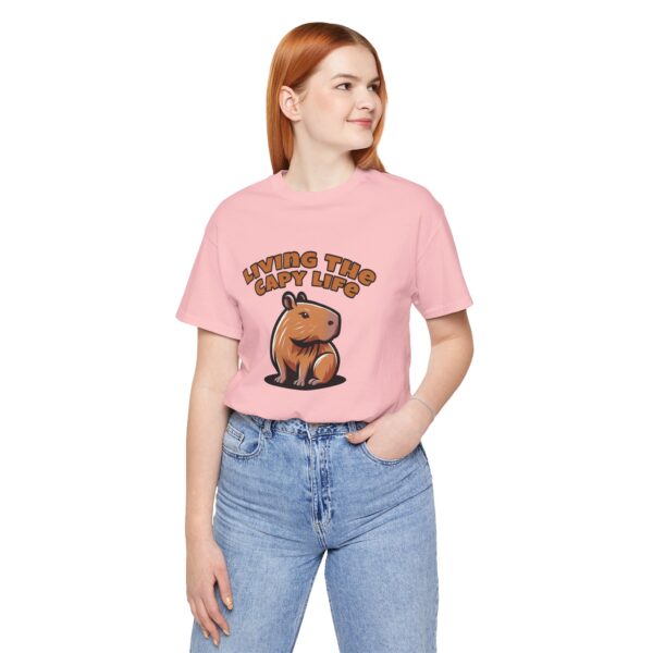 Unisex Jersey Short Sleeve Tee with Adorable Capybara Design – Soft and Stylish T-Shirt