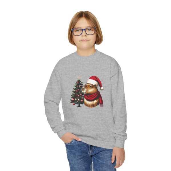 Youth Christmas Capybara Crewneck – Cozy and Festive Sweatshirt