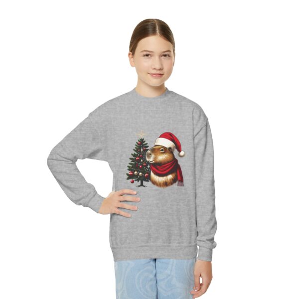 Youth Christmas Capybara Crewneck – Cozy and Festive Sweatshirt