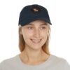 Dad Hat with Leather Patch (Round) - Capybara design