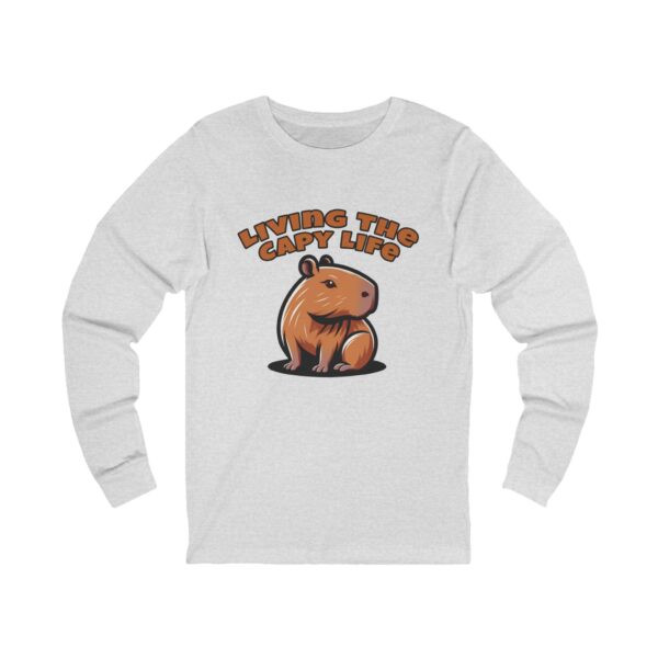 Unisex Jersey Long Sleeve Tee with Unique Capybara Design – Comfortable and Stylish Top
