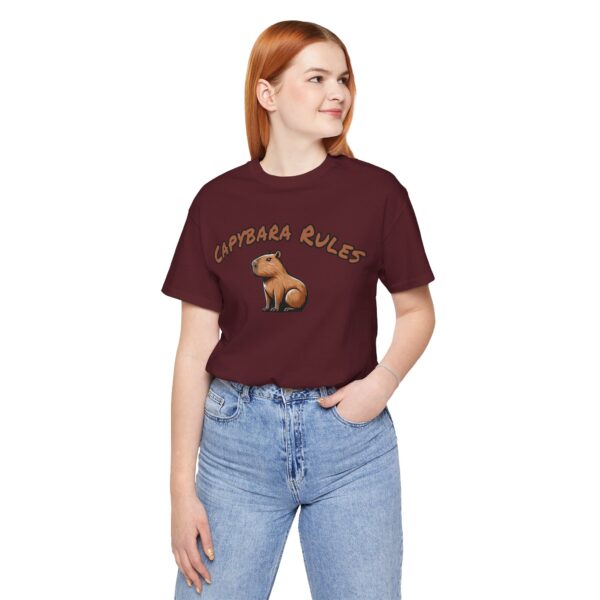 Unisex Jersey Short Sleeve Tee with Adorable Capybara Design – Soft and Stylish T-Shirt