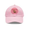 Dad Hat with Leather Patch (Round) - Capybara design