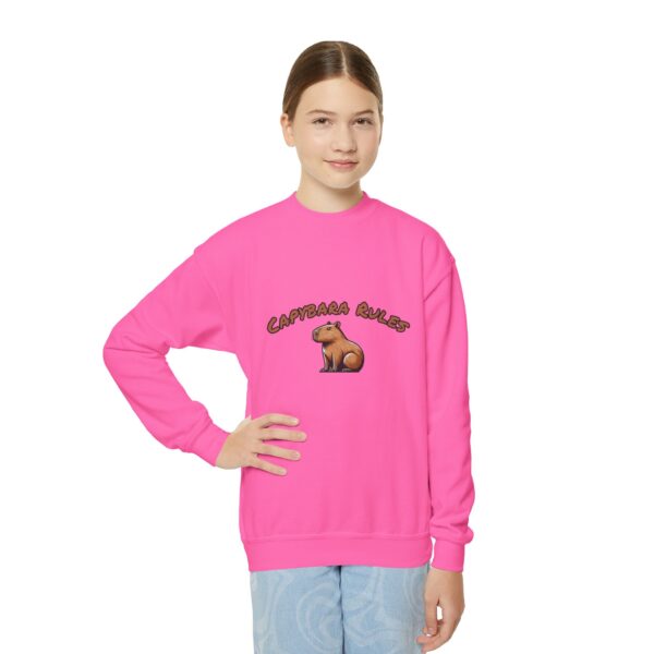 Youth Crewneck Sweatshirt with Adorable Capybara Design – Cozy and Fun for Everyday Wear