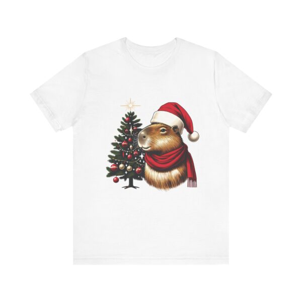 Unisex Christmas Capybara Tee – Festive and Cozy Short Sleeve Shirt