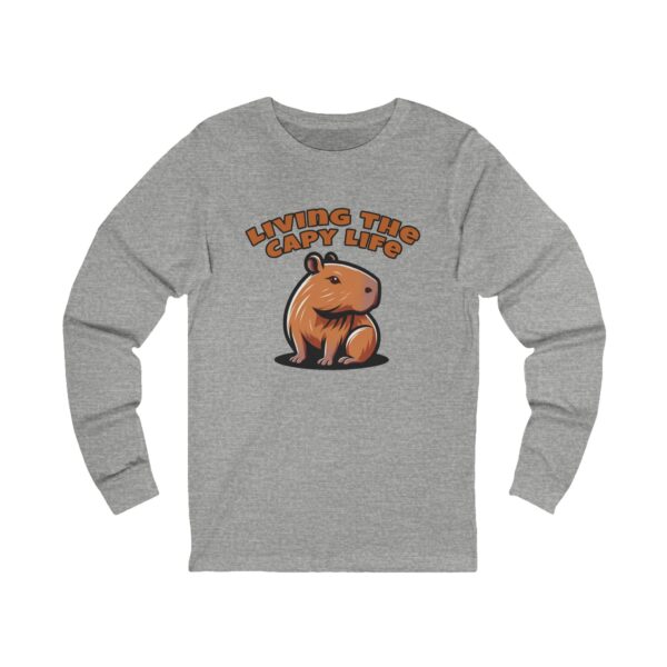 Unisex Jersey Long Sleeve Tee with Unique Capybara Design – Comfortable and Stylish Top