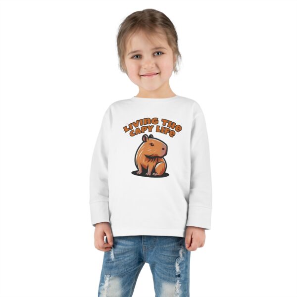 Toddler Long Sleeve Tee with Adorable Capybara Design – Soft, Warm, and Fun for Everyday Wear