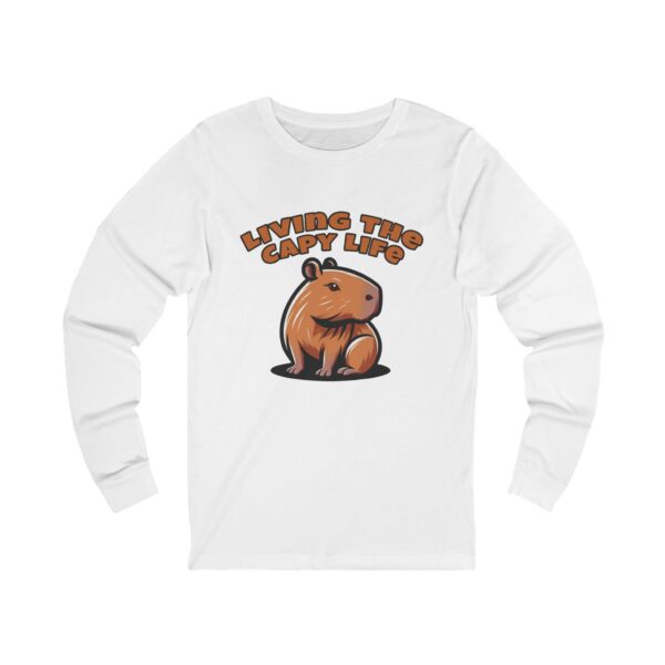 Unisex Jersey Long Sleeve Tee with Unique Capybara Design – Comfortable and Stylish Top