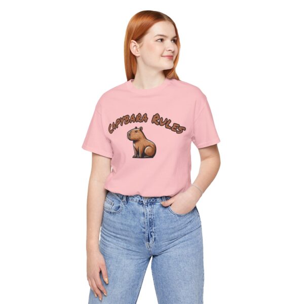 Unisex Jersey Short Sleeve Tee with Adorable Capybara Design – Soft and Stylish T-Shirt