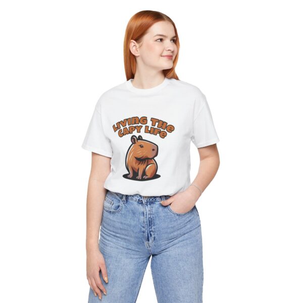 Unisex Jersey Short Sleeve Tee with Adorable Capybara Design – Soft and Stylish T-Shirt