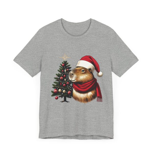 Unisex Christmas Capybara Tee – Festive and Cozy Short Sleeve Shirt