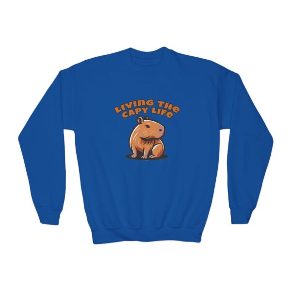 Youth Crewneck Sweatshirt with Adorable Capybara Design – Cozy and Fun for Everyday Wear