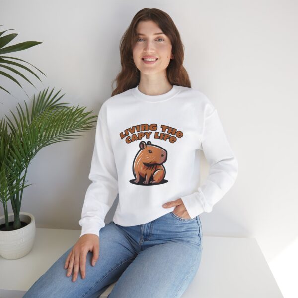 Unisex Heavy Blend™ Crewneck Sweatshirt with Cute Capybara Design – Embrace Comfort Every Day