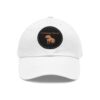 Dad Hat with Leather Patch (Round) - Capybara design