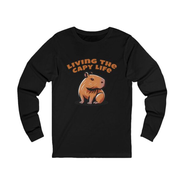 Unisex Jersey Long Sleeve Tee with Unique Capybara Design – Comfortable and Stylish Top