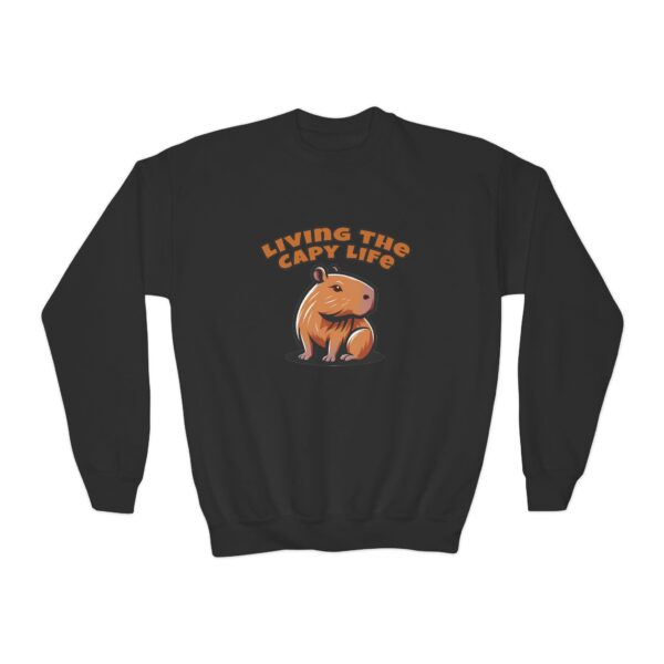 Youth Crewneck Sweatshirt with Adorable Capybara Design – Cozy and Fun for Everyday Wear