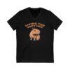 Unisex Short Sleeve V-Neck T-Shirt with Cute Capybara Design – Comfortable Casual Wear
