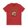 Unisex Short Sleeve V-Neck T-Shirt with Cute Capybara Design – Comfortable Casual Wear