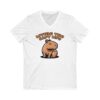 Unisex Short Sleeve V-Neck T-Shirt with Cute Capybara Design – Comfortable Casual Wear