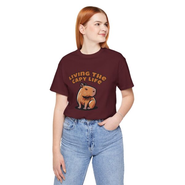 Unisex Jersey Short Sleeve Tee with Adorable Capybara Design – Soft and Stylish T-Shirt