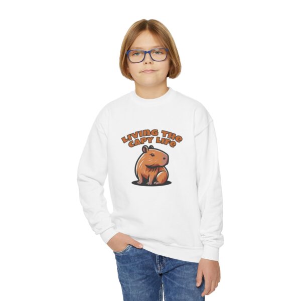 Youth Crewneck Sweatshirt with Adorable Capybara Design – Cozy and Fun for Everyday Wear